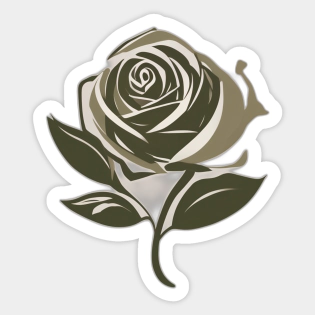 Elegant Metallic Rose Graphic No. 680 Sticker by cornelliusy